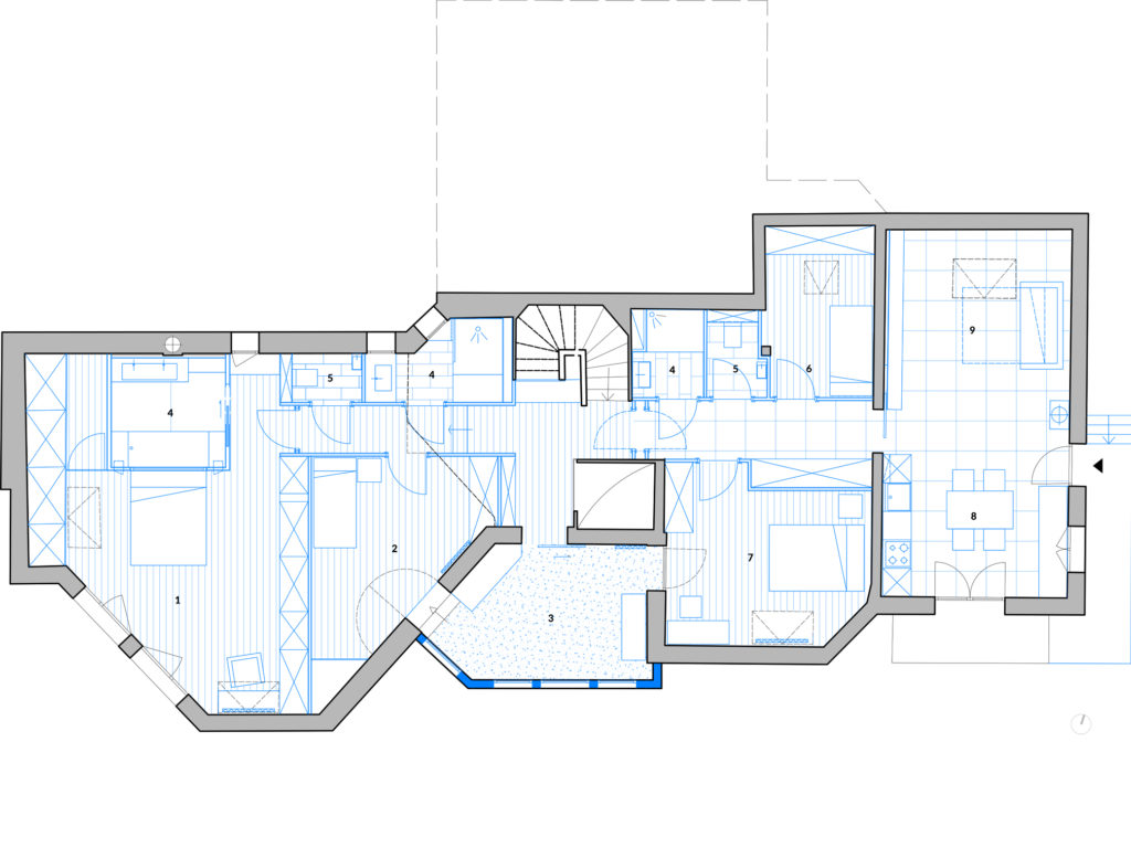 Plan d'aménagement architecte d'intérieur du projet villa Talloires Annecy
