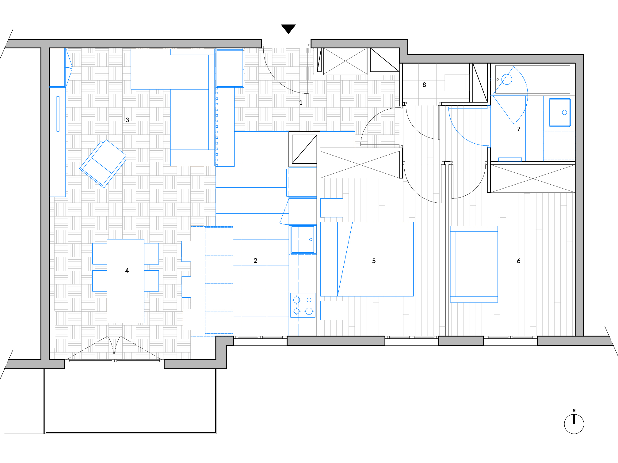 Plan de projet des lieux de rénovation d'un appartement à Lyon