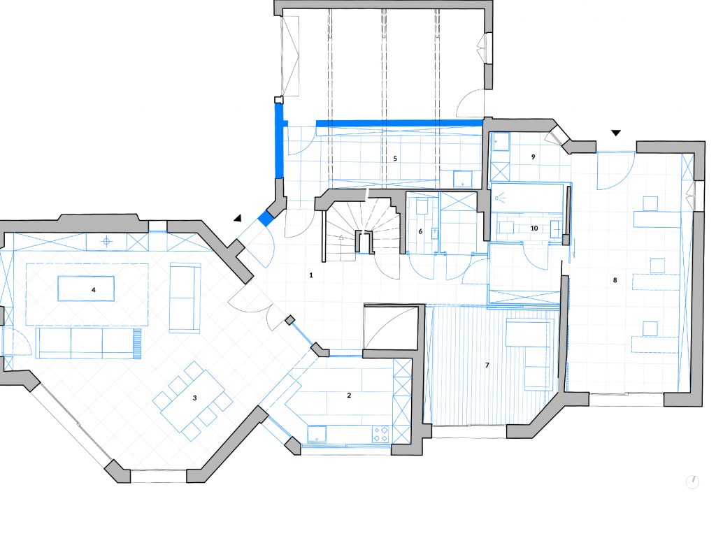 plan architecture d'intérieur Annecy salon cuisine bibliothèque bureau salle de bain