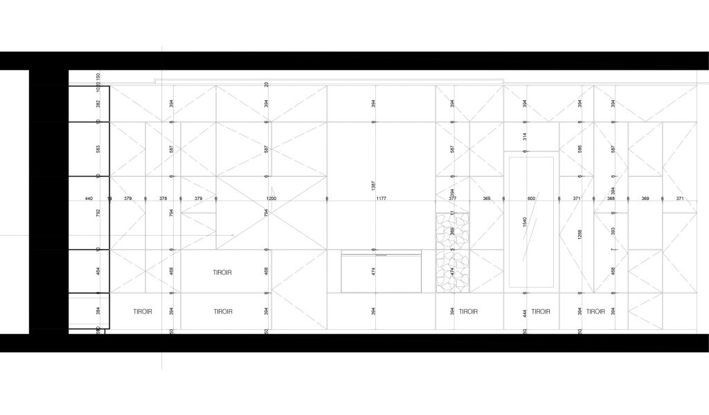 Plan technique mobilier salon Villa T